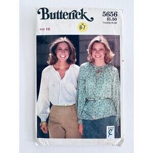 *Blouse Sewing Pattern 5656 Boho Cottagecore Tunic Vintage 1970s Size 16 CUT